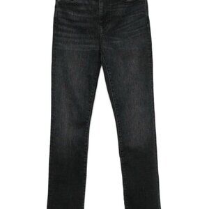 FRAME Le High Straight Long Jeans Black High Rise Skinny Denim Women’s 27 Flaw
